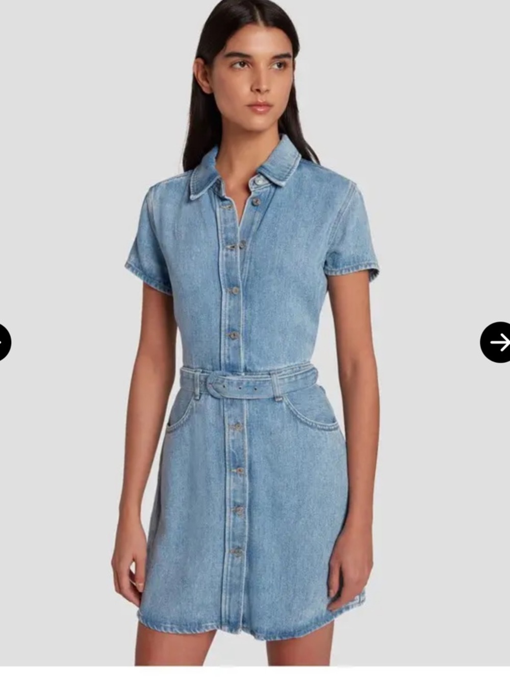 7 For All Mankind Classic Denim Dress in Volcanic Blue - Picture 2 of 5